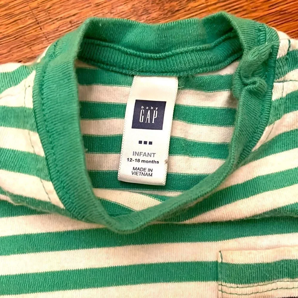 3/$15 Green & White striped Baby Onesies 🧸